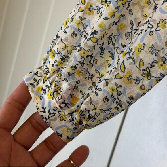 ✨Loft Womens Petites Floral Sheer Ruffled‎ Ling Sleeve Blouse Top, Size XX Small - Picture 11 of 11